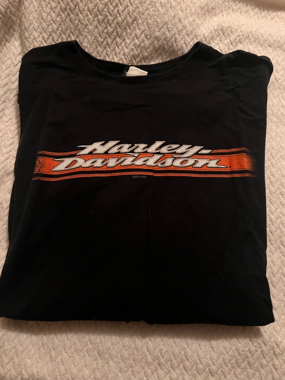 Harley-Davidson Black Shirt with Orange and White Logo
